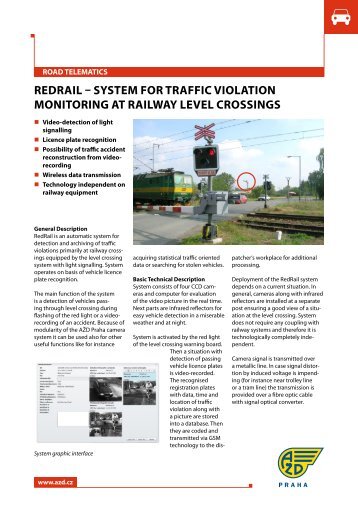 REDRAIL â SySTEM fOR TRAffIC vIOLATIOn ... - AÅ½D Praha, sro