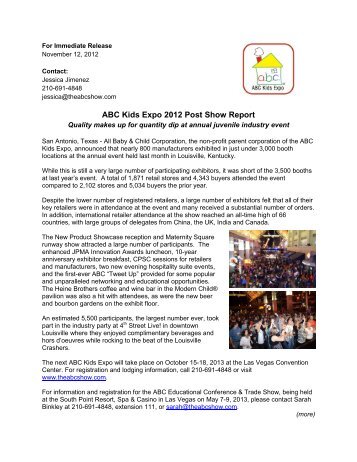 ABC Kids Expo 2012 Post Show Report