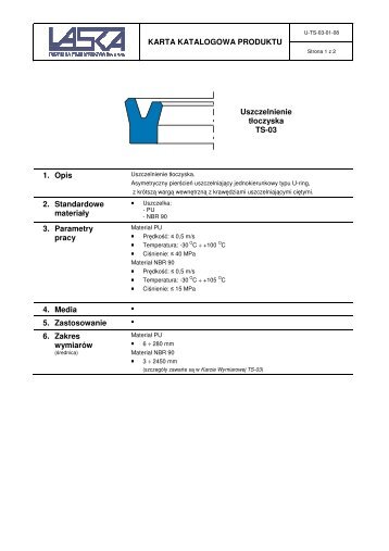 KARTA KATALOGOWA PRODUKTU Uszczelnienie tÅoczyska TS-03 ...