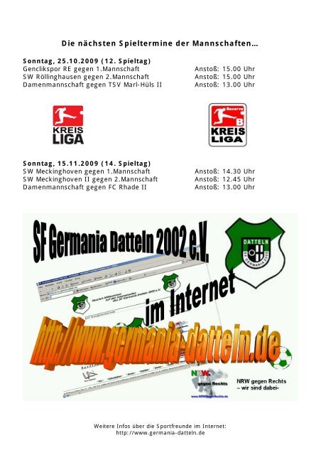 werde ein Teil der Tradition - Sportfreunde Germania Datteln 2002 eV