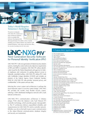 LiNC-NXG PIV Data Sheet - PCSC