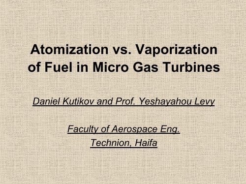 8. Atomization vs. Vaporization of Fuel in Micro Gas Turbines