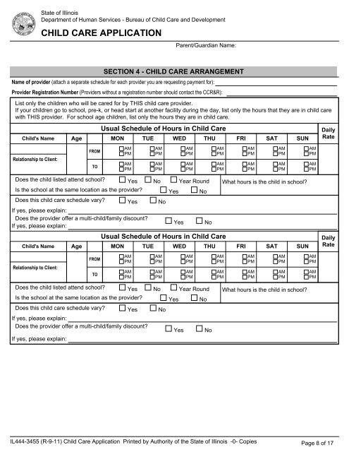 illinois action for child care