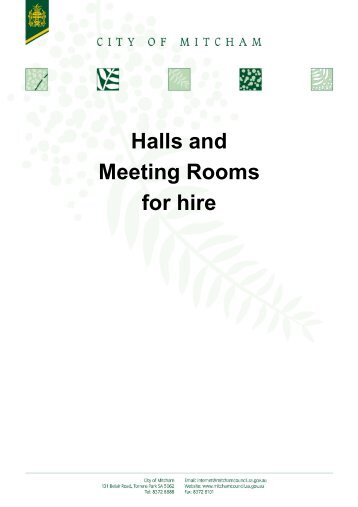 Halls and Meeting Rooms for hire - City of Mitcham - SA.Gov.au