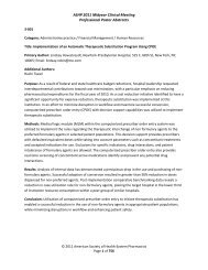 ASHP 2011 Midyear Clinical Meeting Professional Poster Abstracts