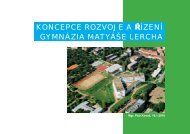 Koncepce rozvoje... - GymnÃ¡zium MatyÃ¡Å¡e Lercha