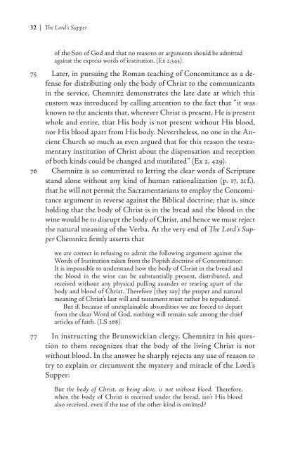The Lord's Supper in the Theology of Martin Chemnitz Bjarne - Logia
