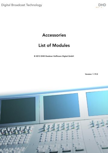 Accessories List of Modules - Dhd-audio.de
