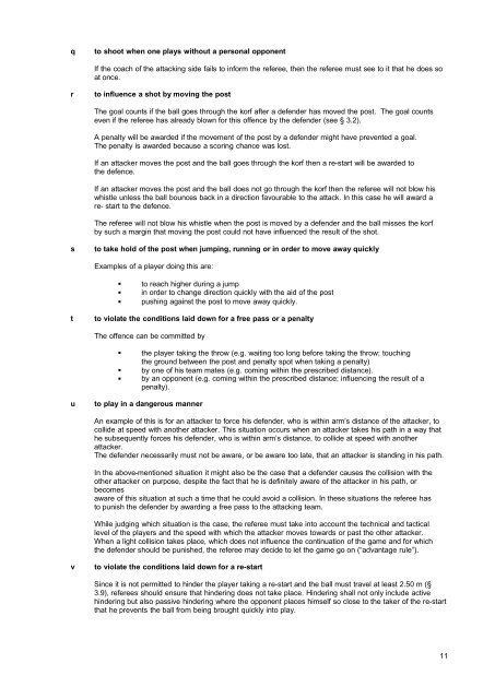 Guidance Notes for the Rules of Korfball (from 1 August 2009)