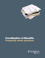 Coordination of Benefits - Oxford Health Plans