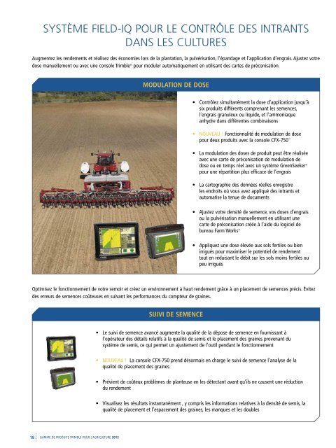 Gamme de produits Trimble 2012 - Centre Agricole.ca