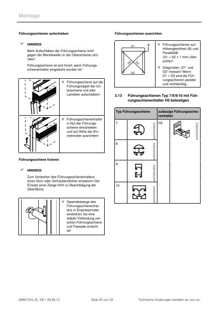 Montageanleitung WAREMA Raffstore mit akkugestÃƒÂ¼tztem Notraff ...