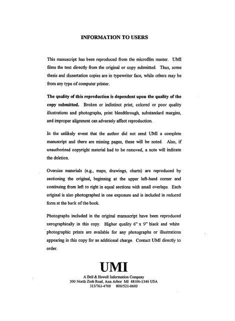 UMI - The University of Arizona Campus Repository