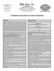 Installation Instructions for General Flywheel - S&S Cycle