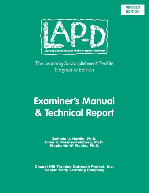 Examiner's Manual & Technical Report - Kaplanco.com