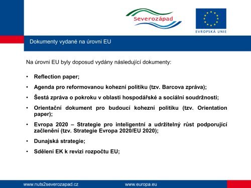 Evropa 2020 - RegionÃ¡lnÃ­ rada regionu soudrÅ¾nosti SeverozÃ¡pad