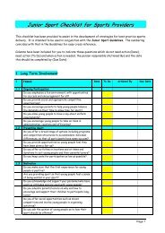 ASC Junior Sport Policy Checklist for Clubs - VicSport