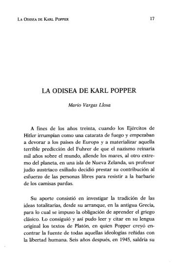 la odisea de karl popper - Fundación para el análisis y los estudios ...