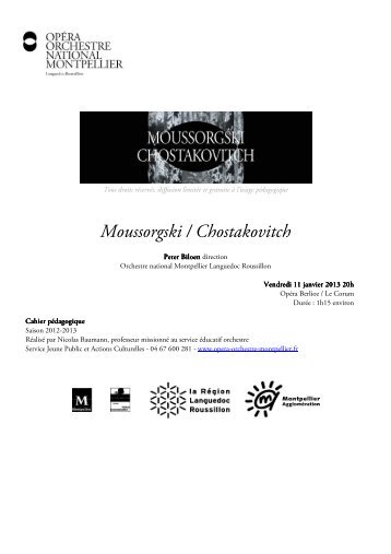 Moussorgski / Chostakovitch - OpÃ©ra Orchestre National Montpellier