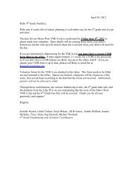 Letter to fourth grade parents about YMCA trip - Natick Public Schools