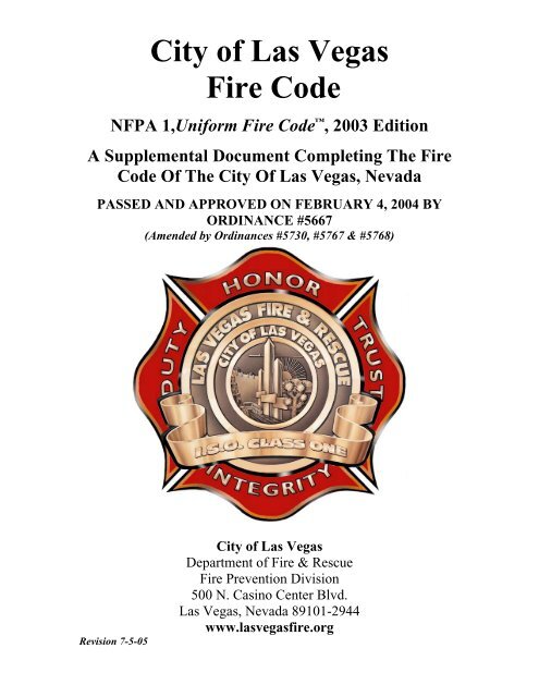 City of Las Vegas Fire Code image