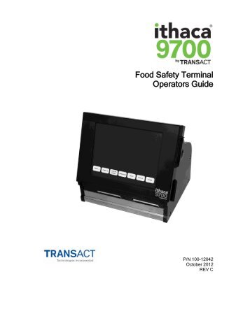 Food Safety Terminal Operators Guide - TransAct