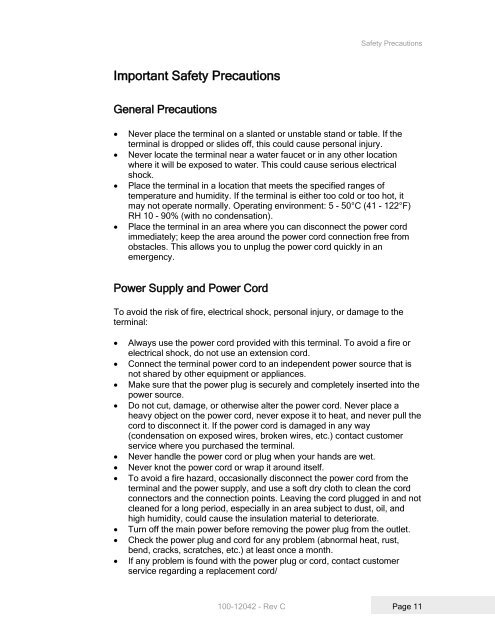 Food Safety Terminal Operators Guide - TransAct