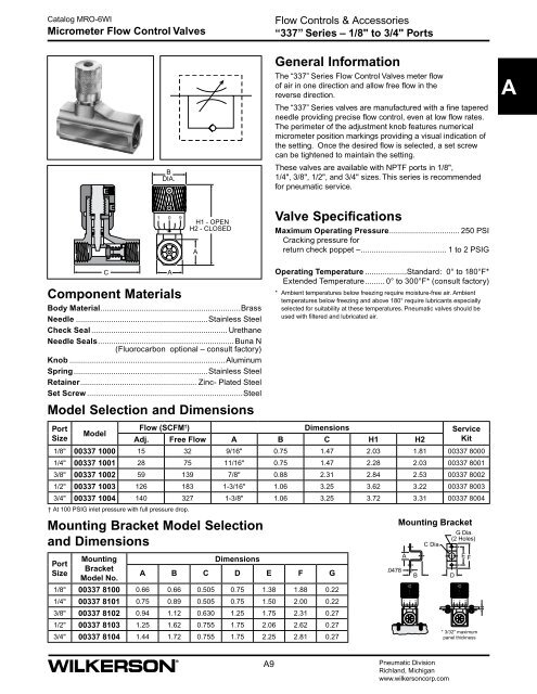 A Flow Controls & Accessories