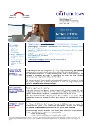 NEWSLETTER - Citibank Handlowy