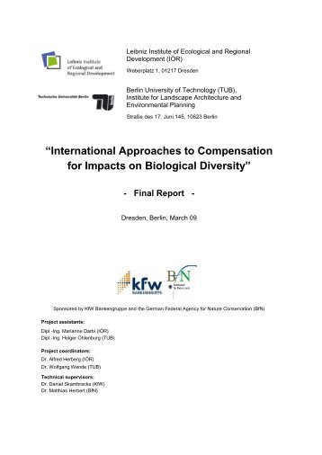 “International Approaches to Compensation for ... - Forest Trends