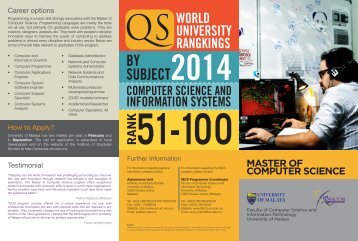 Download brochure - Faculty of Computer Science and Information ...