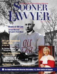 Sooner Lawyer Spring/Summer 2009 - OU College of Law