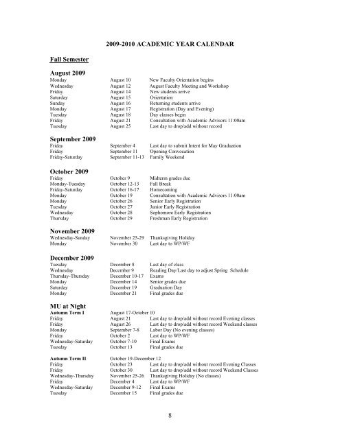 Microsoft Word MU 2009-2010.doc - Methodist University