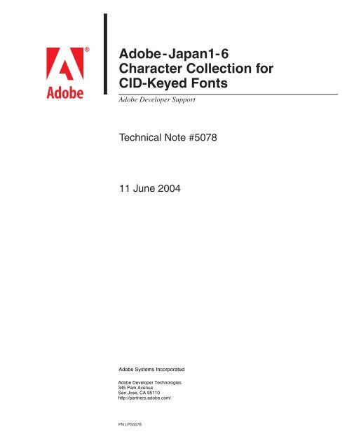 Adobe-Japan1-6 Character Collection for CID ... - Adobe Partners