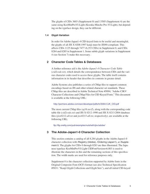 Adobe-Japan1-6 Character Collection for CID ... - Adobe Partners