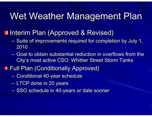 City of Columbus Wet Weather Management Plan Update