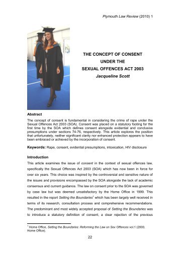 The Concept of Consent under the Sexual Offences Act 2003