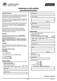 Certification of cleft condition prescribed dental patient