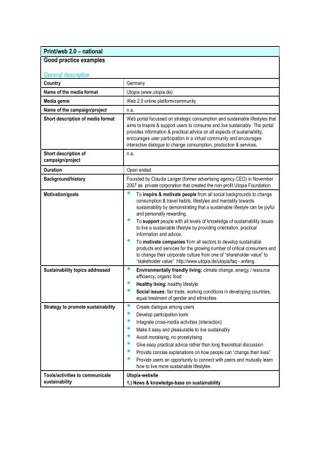 integrating sustainability themes into media - Collaborating Centre ...