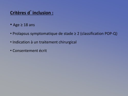 Impact de la chirurgie du prolapsus sur la sexualitÃ© fÃ©minine - FF3S