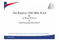 The Road to 1296 MHz WAS - NTMS