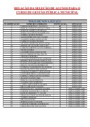 relaÃ§Ã£o da seleÃ§Ã£o de alunos para o curso de gestÃ£o pÃºblica ... - cead