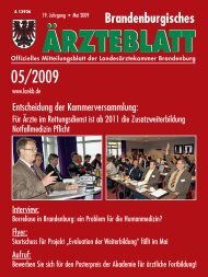 Brandenburgisches Ärzteblatt 05/2009 - Landesärztekammer ...