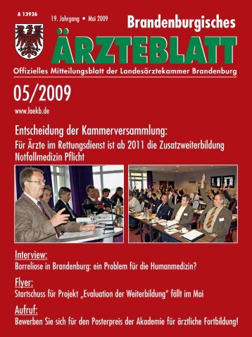 Brandenburgisches Ärzteblatt 05/2009 - Landesärztekammer ...