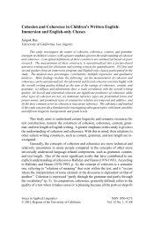 Cohesion and Coherence in Children's Written English - Language ...