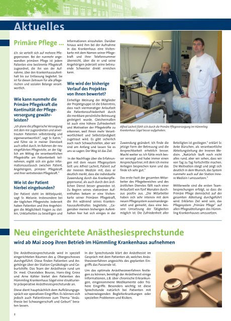 Up Visite – Ausgabe 1 / 2009 - Hümmling Krankenhaus Sögel