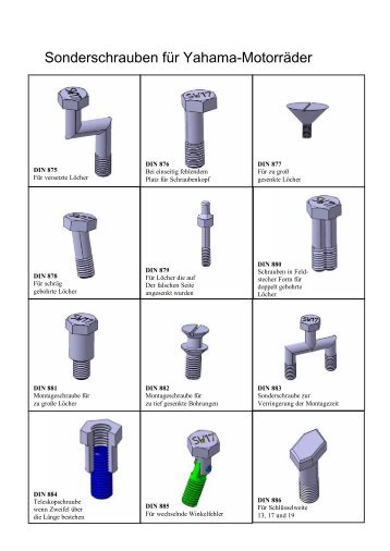 Sonderschrauben für Yahama-Motorräder - FJR-Tourer Deutschland