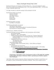 Minutes of the Regular Meeting of May 16, 2012 The Board of ...