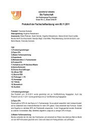 Protokoll der Fachschaftssitzung vom 09.11.2011