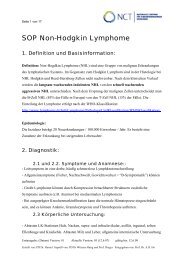 SOP Non-Hodgkin Lymphome - UniversitÃ¤tsKlinikum Heidelberg